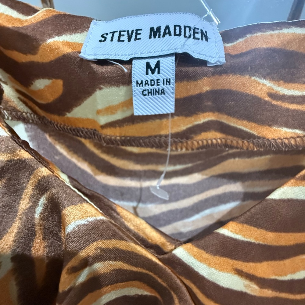 Steve Madden One Shoulder Zebra Print Dress